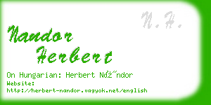 nandor herbert business card